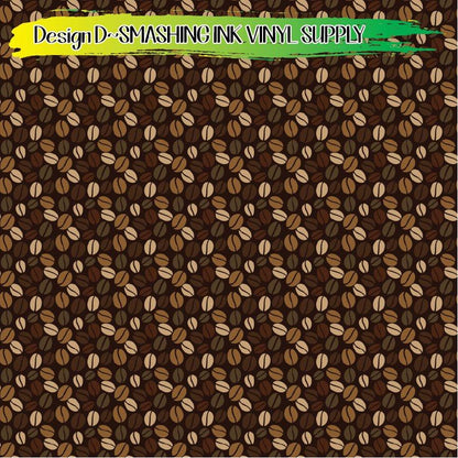 Coffee Pattern ★ Pattern Vinyl | Faux Leather | Sublimation (TAT 3 BUS DAYS)