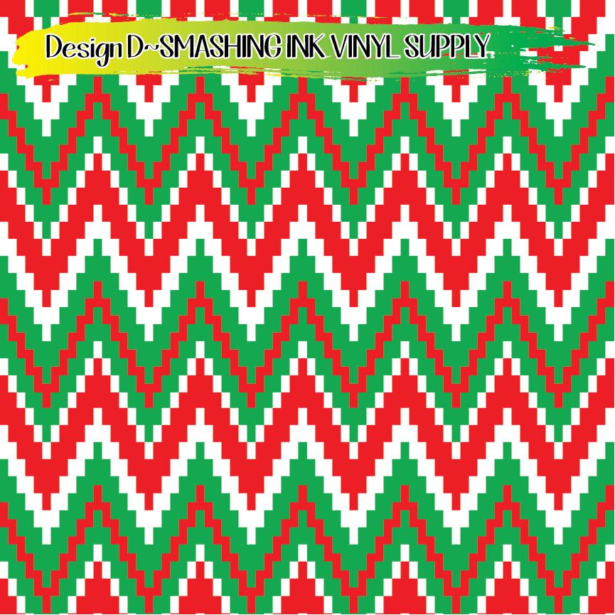 Christmas Pixels ★ Printed Vinyl Sheets | Faux Leather | Laser Safe