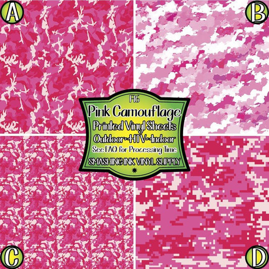Pink Camo Print ★ Laser Safe Adhesive Film (TAT 3 BUS DAYS)