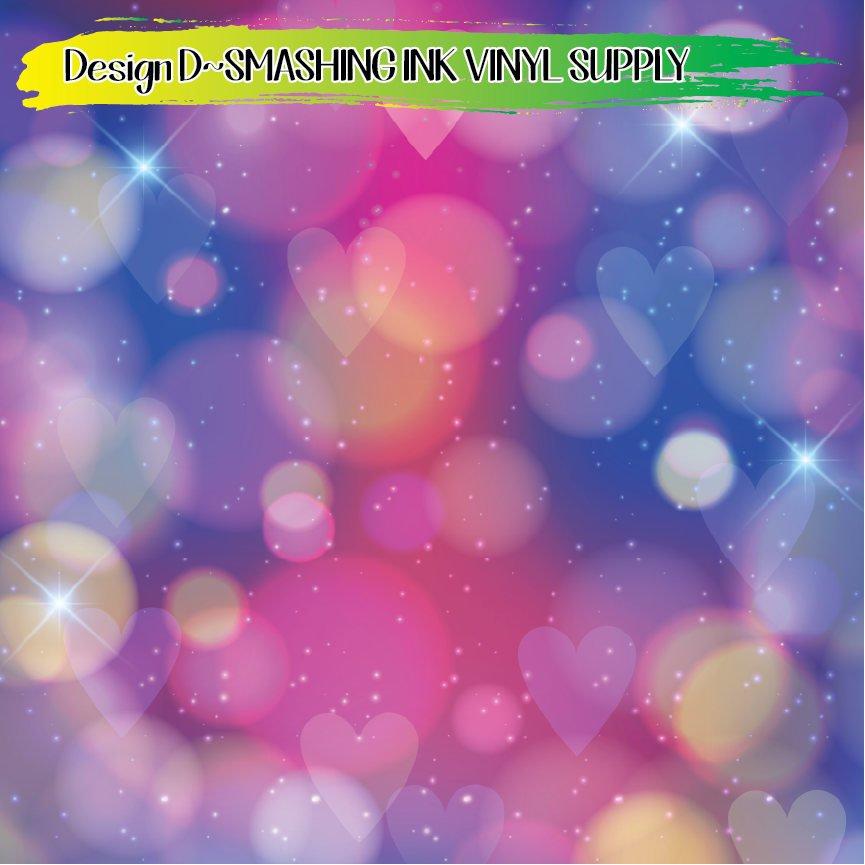 Bokeh Heart Pattern ★ Printed Vinyl Sheets | Faux Leather | Laser Safe
