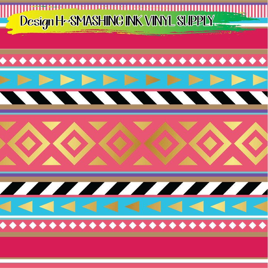 Metallic Tribal ★ Printed Vinyl Sheets | Faux Leather | Laser Safe