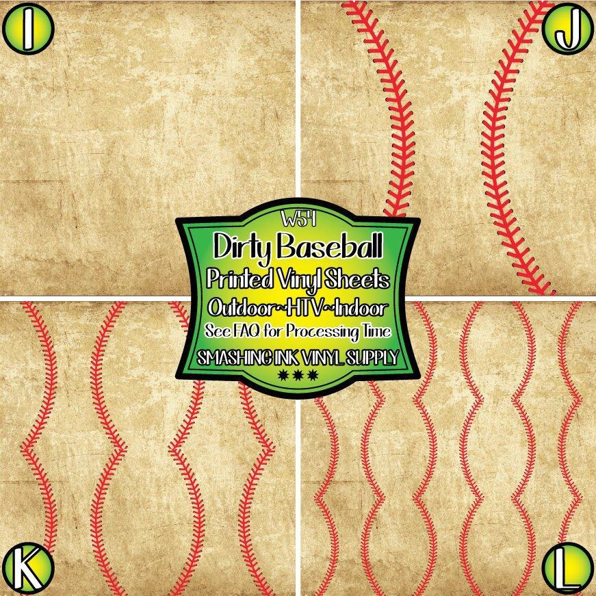 Dirty Baseball ★ Printed Vinyl Sheets | Faux Leather | Laser Safe