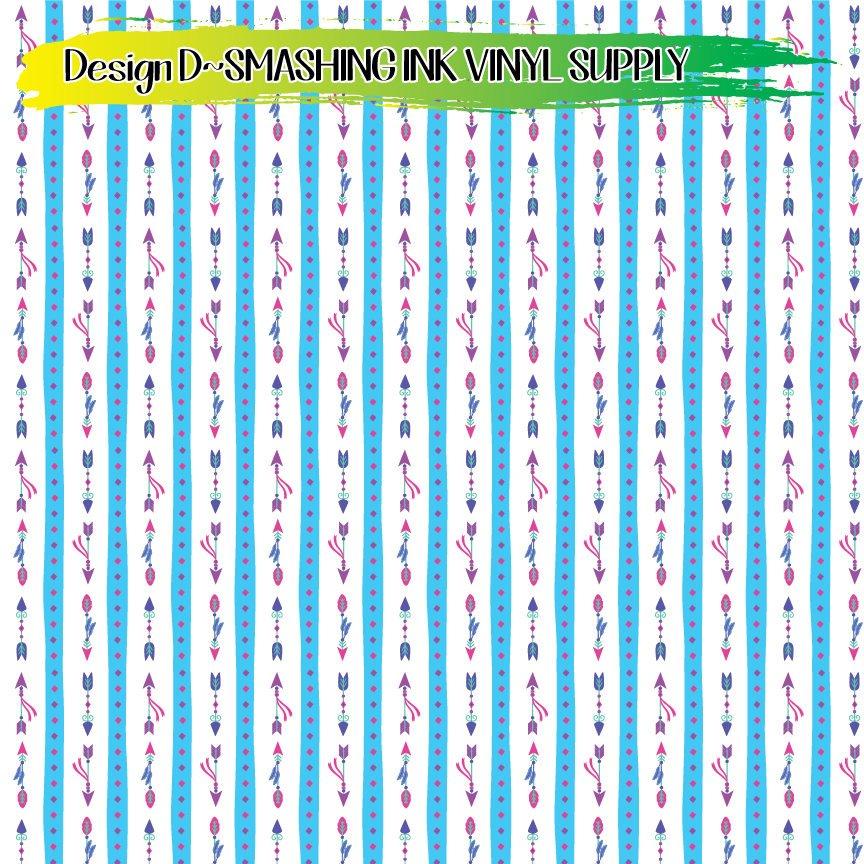 Arrows and Stripes ★ Printed Vinyl Sheets | Faux Leather | Laser Safe