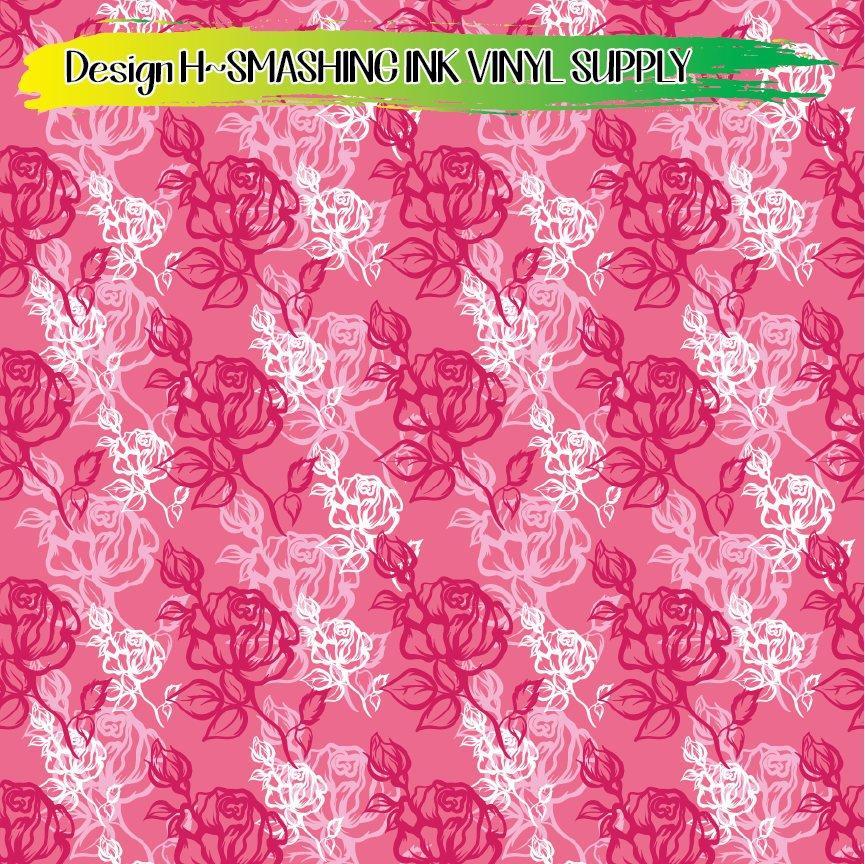 Rose Floral ★ Printed Vinyl Sheets | Faux Leather | Laser Safe