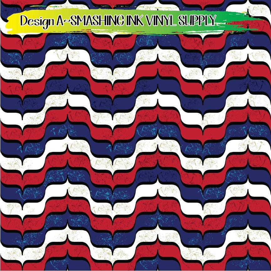 Patriotic Patterned ★ Pattern Vinyl | Faux Leather | Sublimation (TAT 3 BUS DAYS)