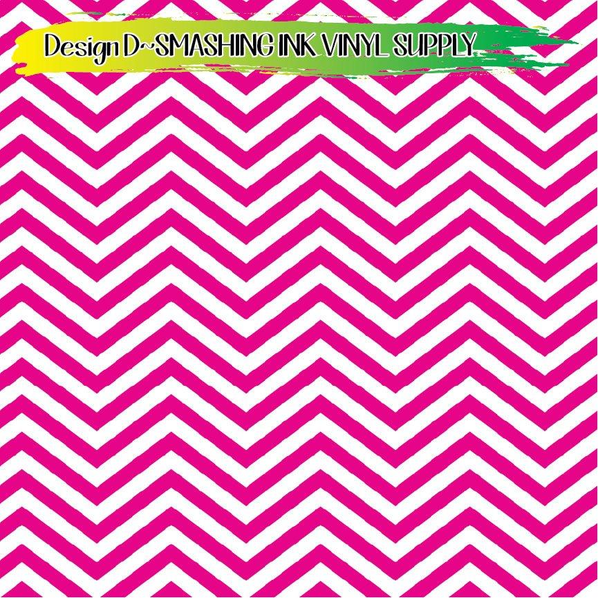 Pink White Chevron ★ Printed Vinyl Sheets | Faux Leather | Laser Safe