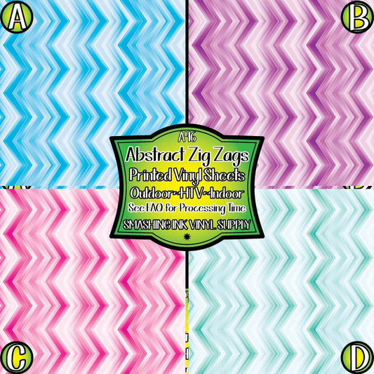 Abstract Zigzag ★ Printed Sheets | Faux Leather | Laser Safe