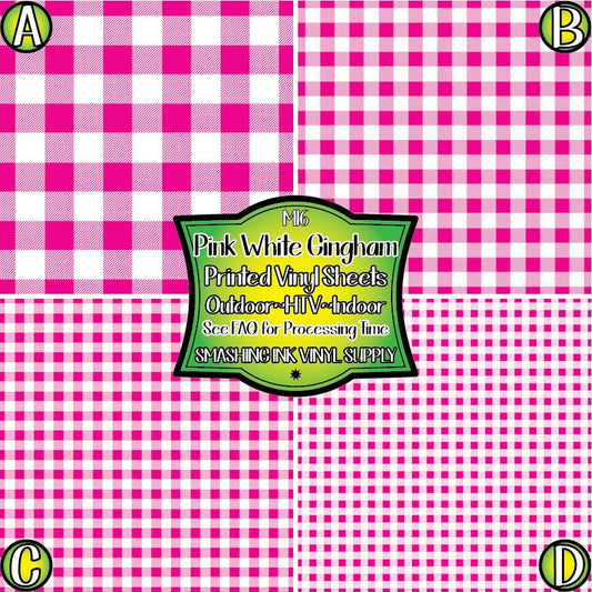 Pink White Gingham ★ Printed Sheets | Faux Leather | Laser Safe