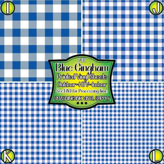Blue Gingham ★ Printed Sheets | Faux Leather | Laser Safe