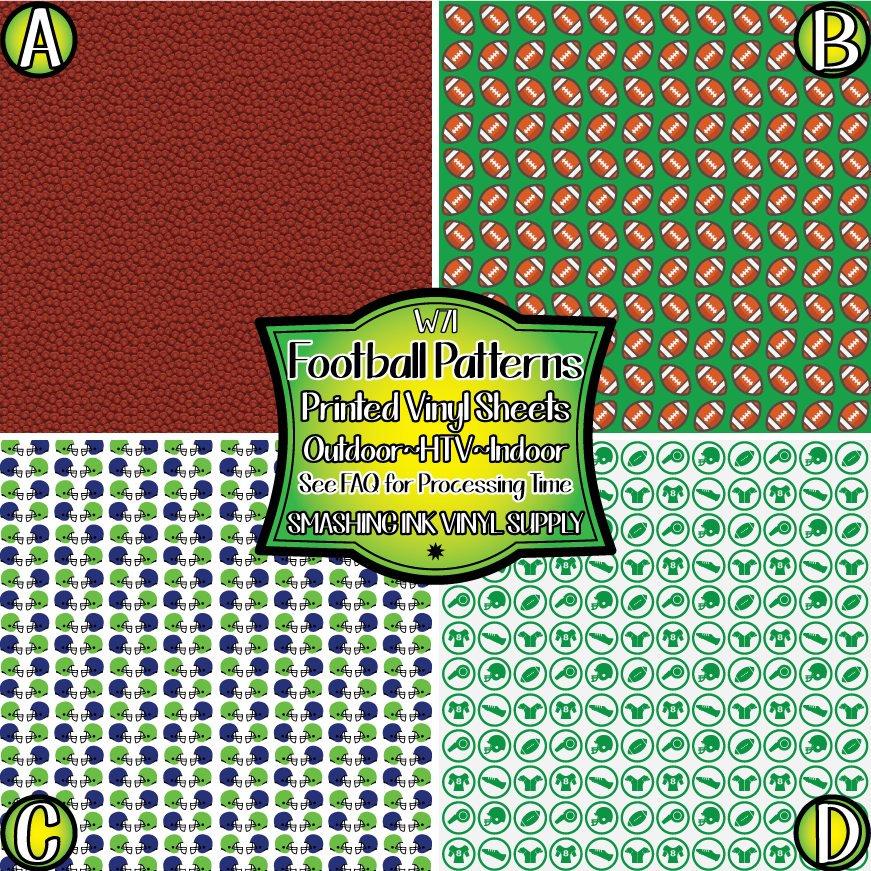 Football Patterned ★ Printed Vinyl Sheets | Faux Leather | Laser Safe