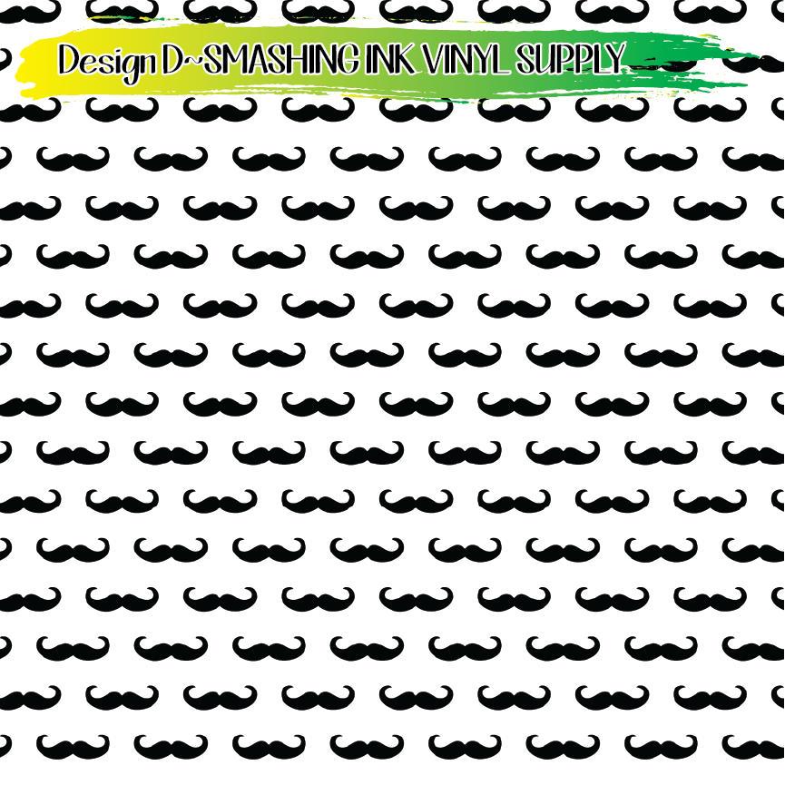 Mustache Pattern ★ Printed Vinyl Sheets | Faux Leather | Laser Safe