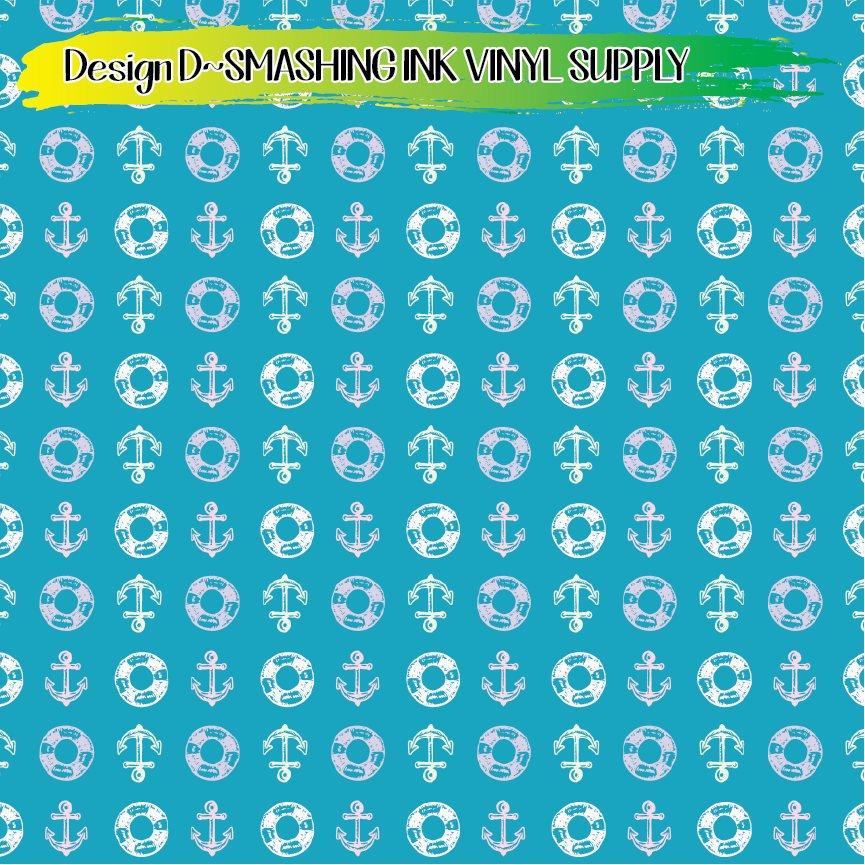 Nautical Anchor ★ Printed Vinyl Sheets | Faux Leather | Laser Safe