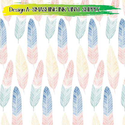 Feather Patterned ★ Pattern Vinyl | Faux Leather | Sublimation (TAT 3 BUS DAYS)