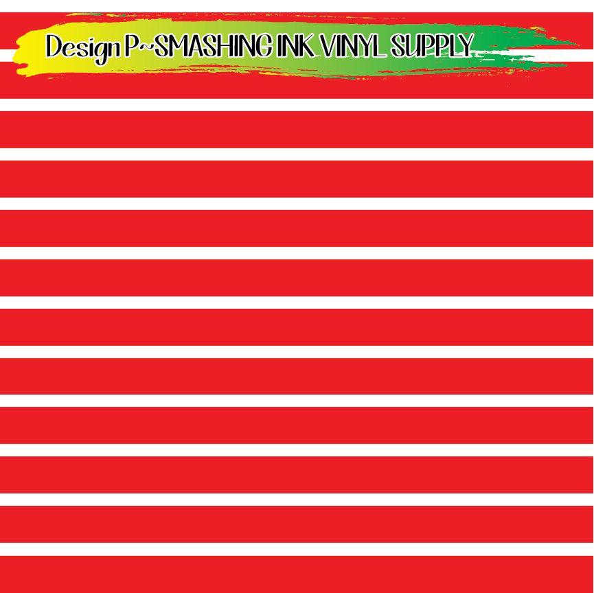 Red White Stripes ★ Printed Vinyl Sheets | Faux Leather | Laser Safe