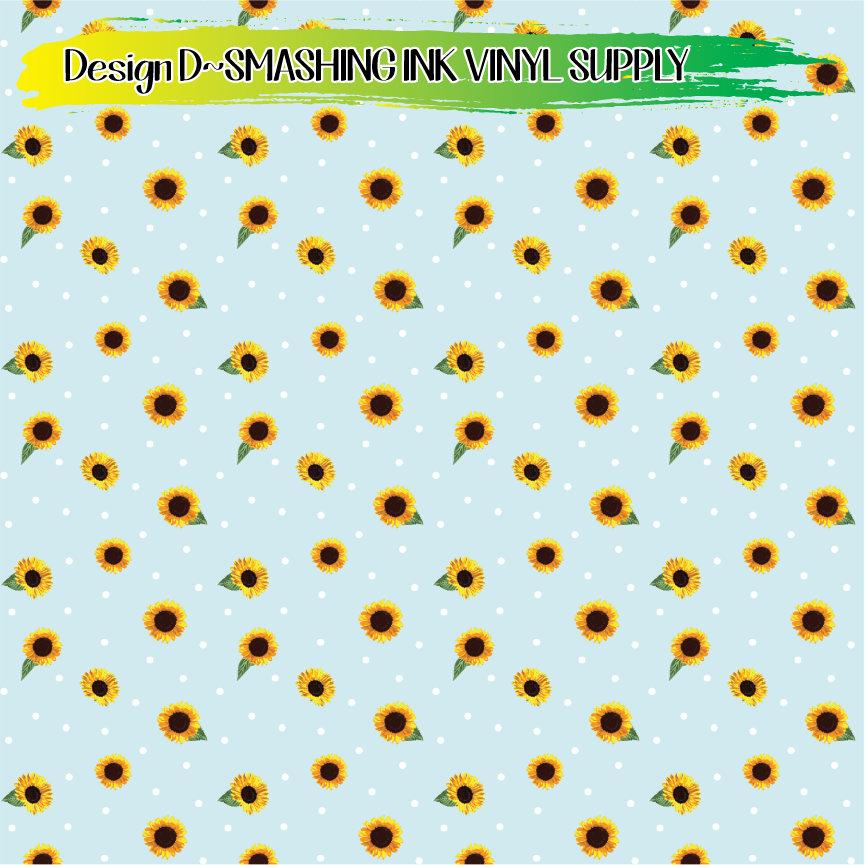 Sunflower Pattern ★ Printed Vinyl Sheets | Faux Leather | Laser Safe