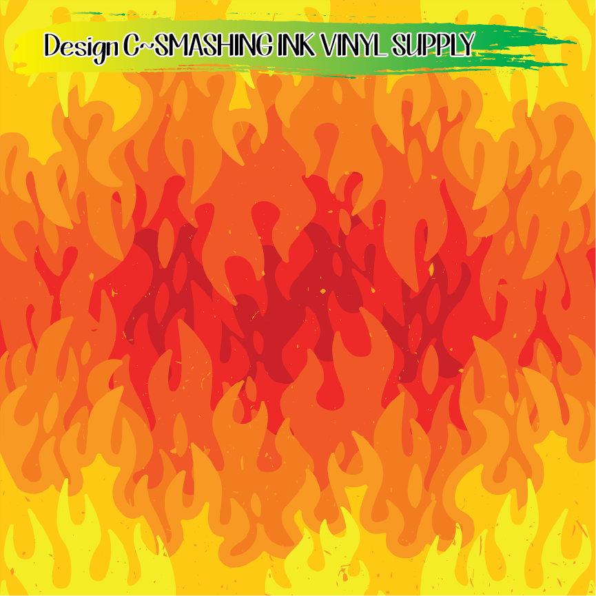 Flame Pattern ★ Printed Sheets | Faux Leather | Laser Safe