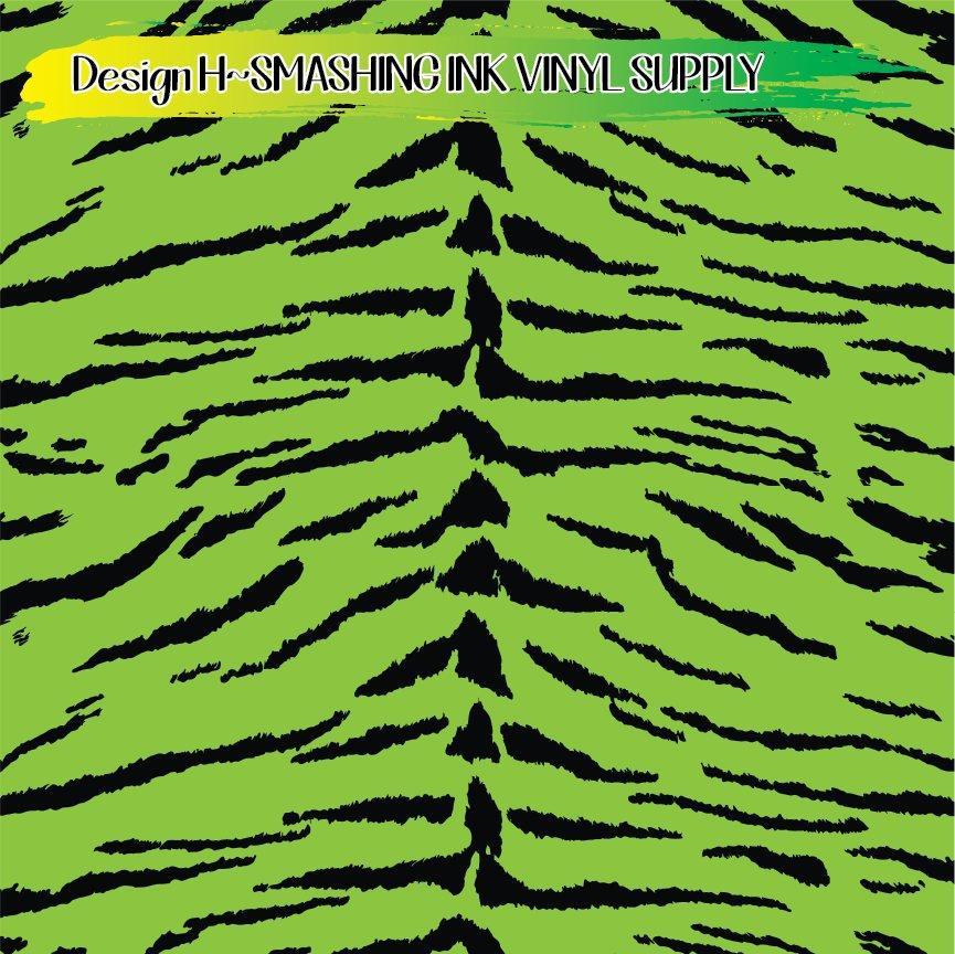 Lime Black Animal Print ★ Printed Vinyl Sheets | Faux Leather | Laser Safe