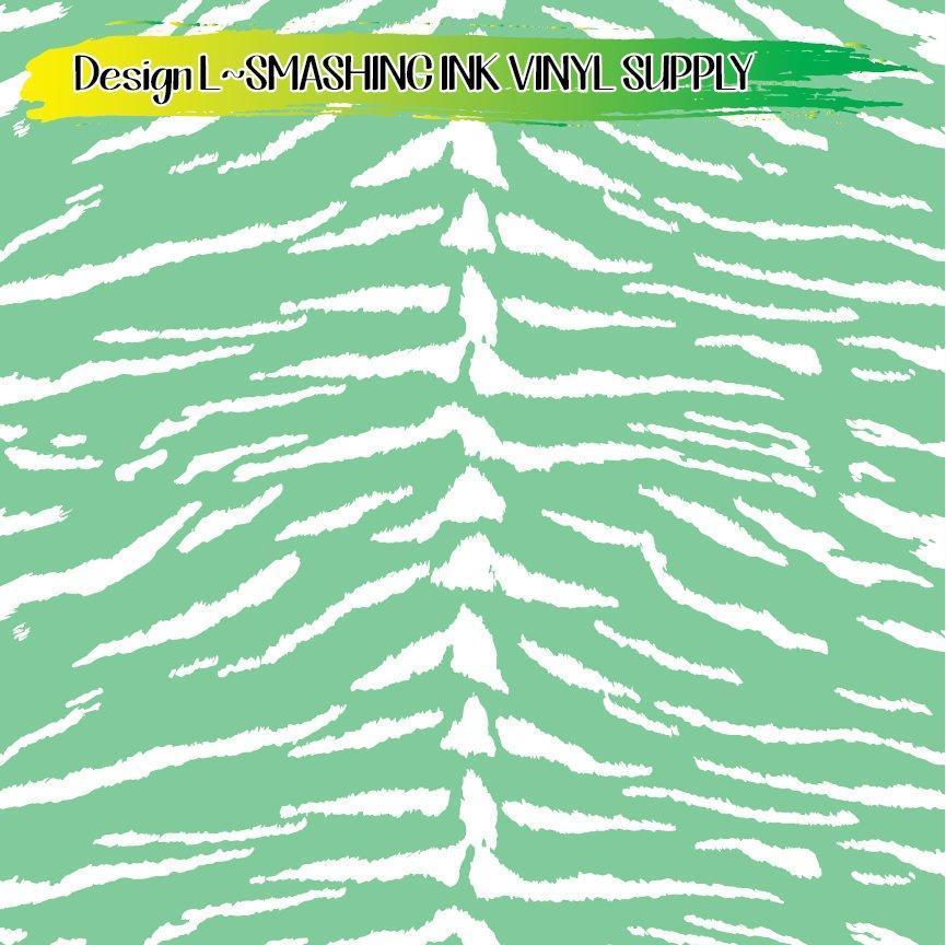 Mint White Animal Print ★ Printed Vinyl Sheets | Faux Leather | Laser Safe
