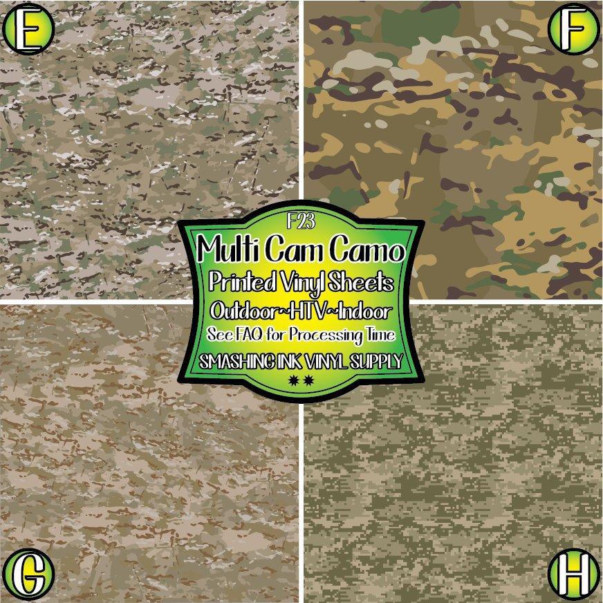 Multi Cam Camo ★ Printed Sheets | Faux Leather | Laser Safe