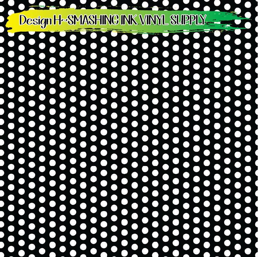 Black White Polka Dot ★ Printed Vinyl Sheets | Faux Leather | Laser Safe