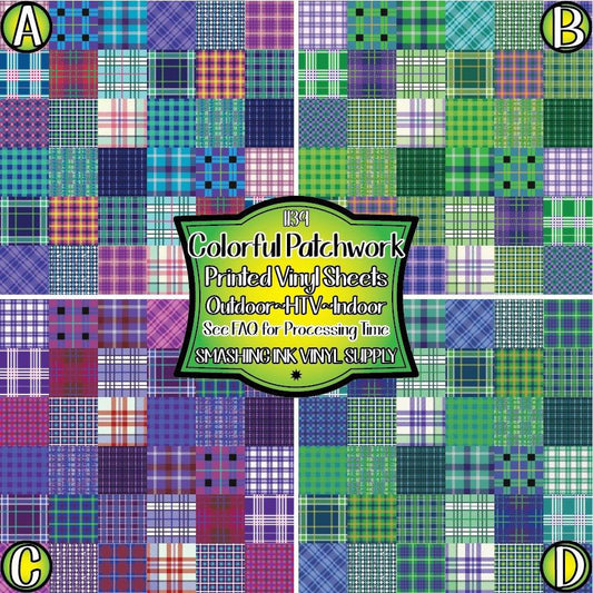 Coloful Patchwork ★ Pattern Vinyl | Faux Leather | Sublimation (TAT 3 BUS DAYS)