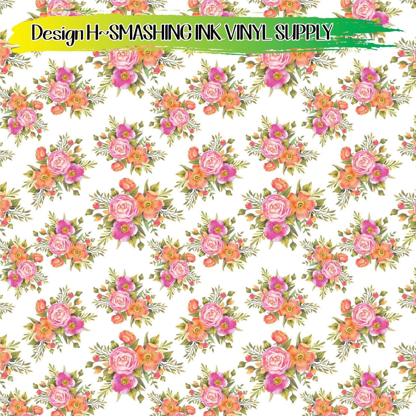 Watercolor Flowers ★ Printed Vinyl Sheets | Faux Leather | Laser Safe
