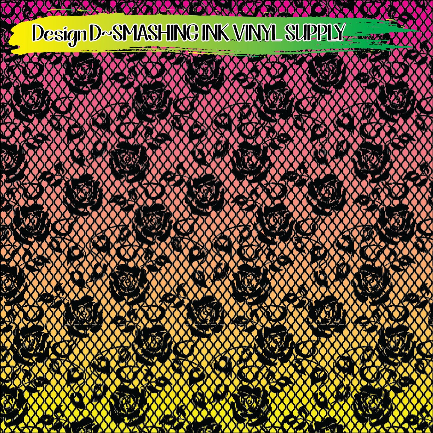 Yellow Pink Ombre Lace ★ Printed Vinyl Sheets | Faux Leather | Laser Safe