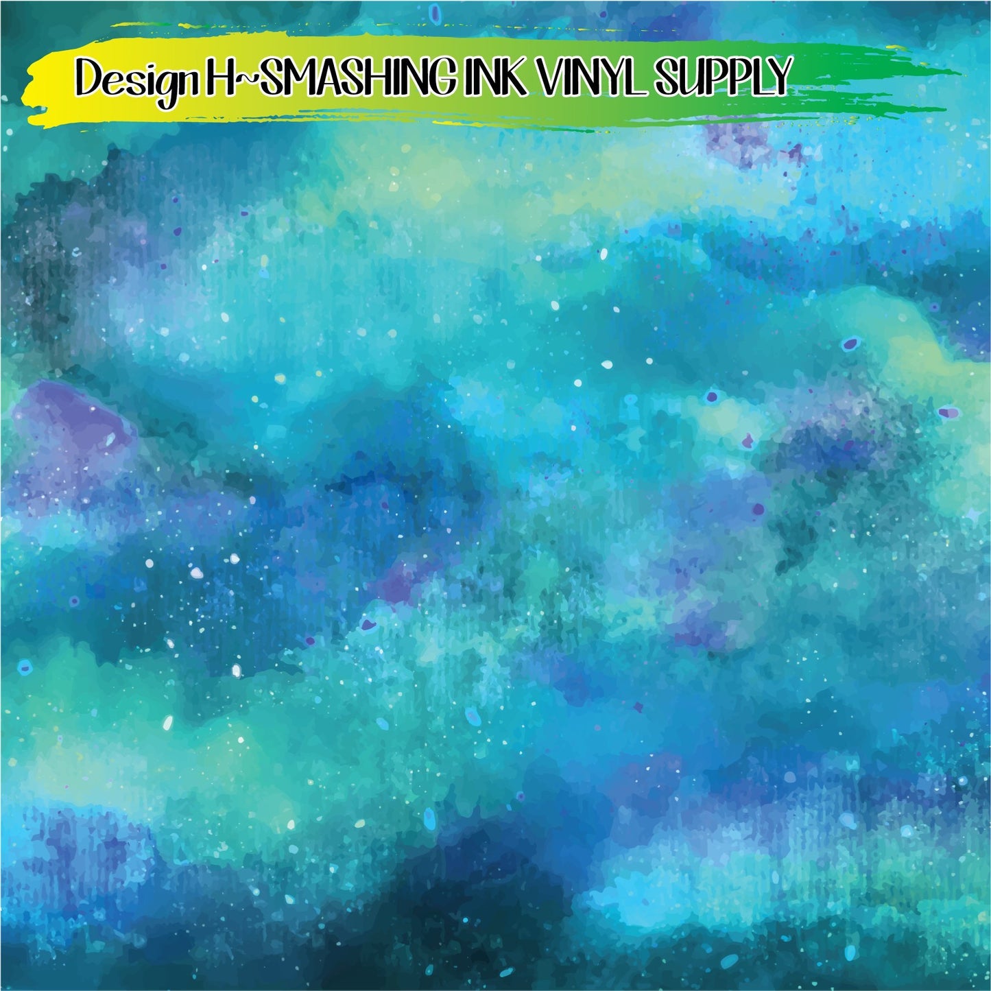 Teal Galaxy Space ★ Printed Vinyl Sheets | Faux Leather | Laser Safe