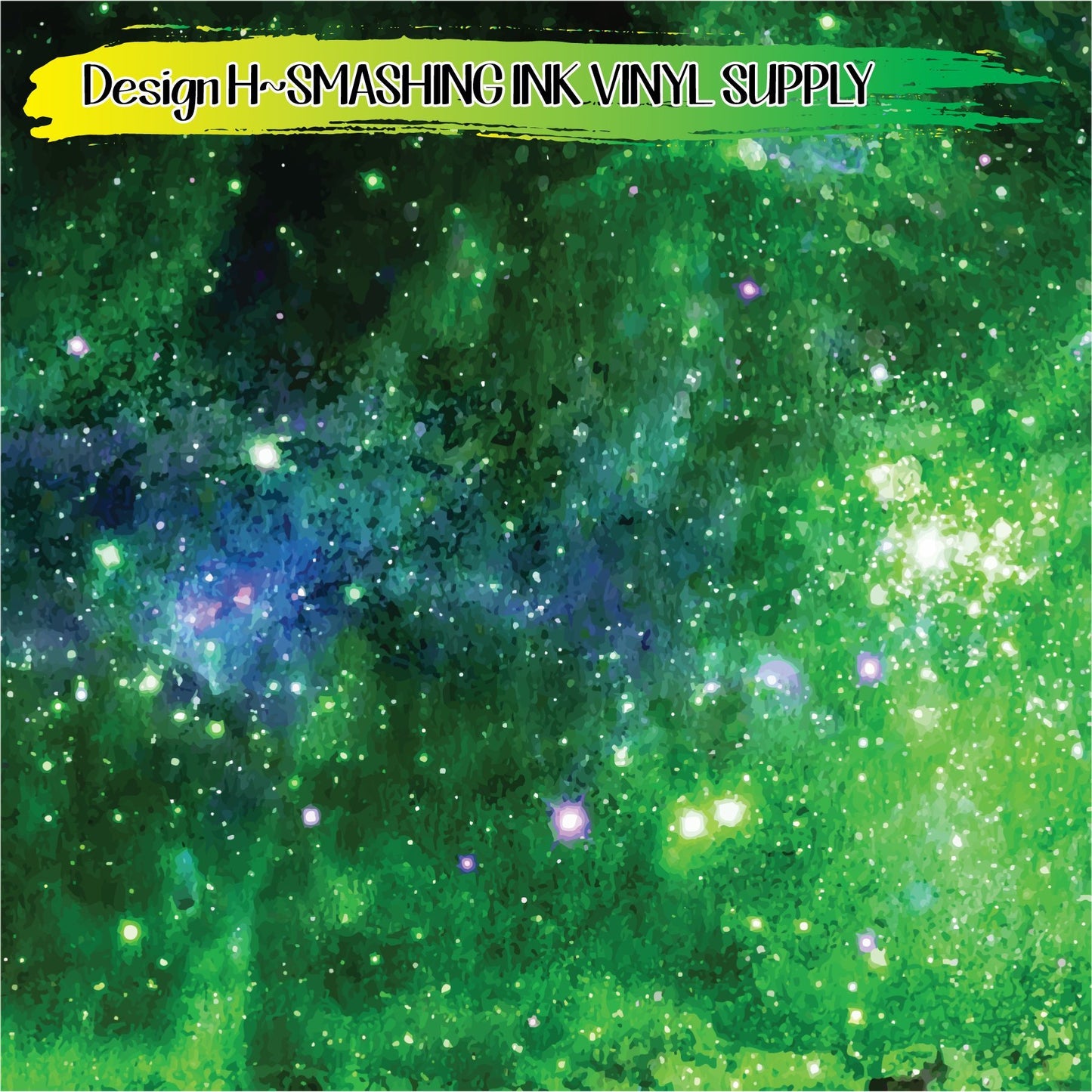 Green Space Galaxy ★ Printed Vinyl Sheets | Faux Leather | Laser Safe