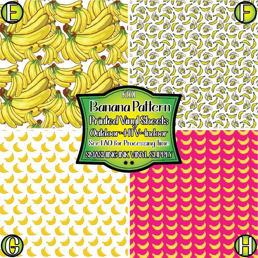 Banana Pattern Faux Leather Sheet/printed Faux Leather for 