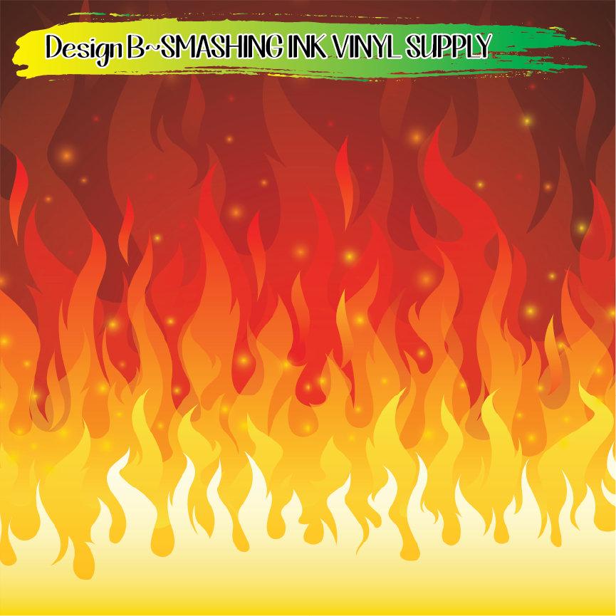 Flame Pattern ★ Printed Sheets | Faux Leather | Laser Safe