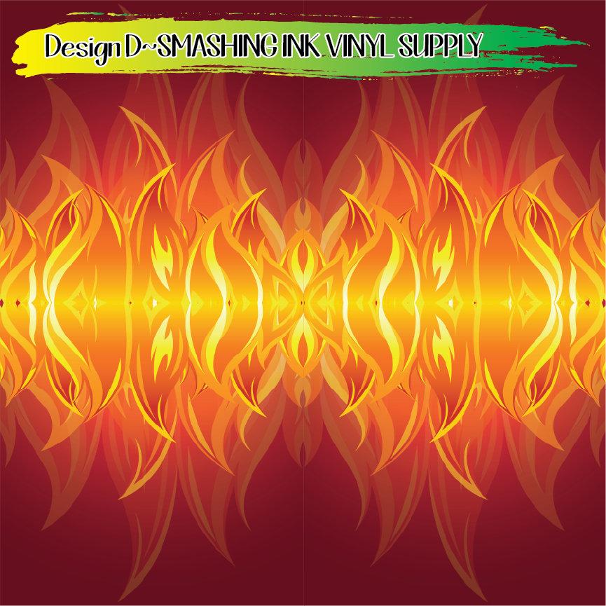 Flame Pattern ★ Printed Sheets | Faux Leather | Laser Safe