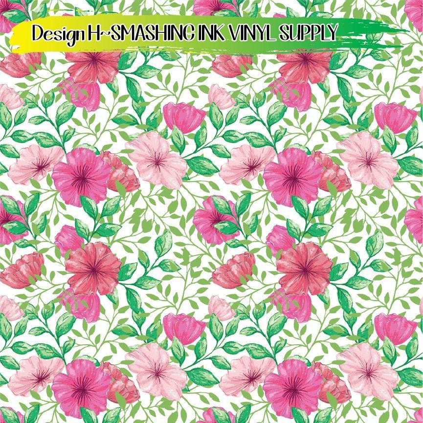 Vintage Flowers ★ Printed Vinyl Sheets | Faux Leather | Laser Safe