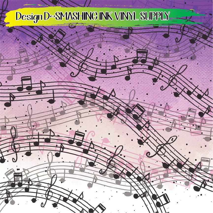 Watercolor Music Notes ★ Printed Vinyl Sheets | Faux Leather | Laser Safe