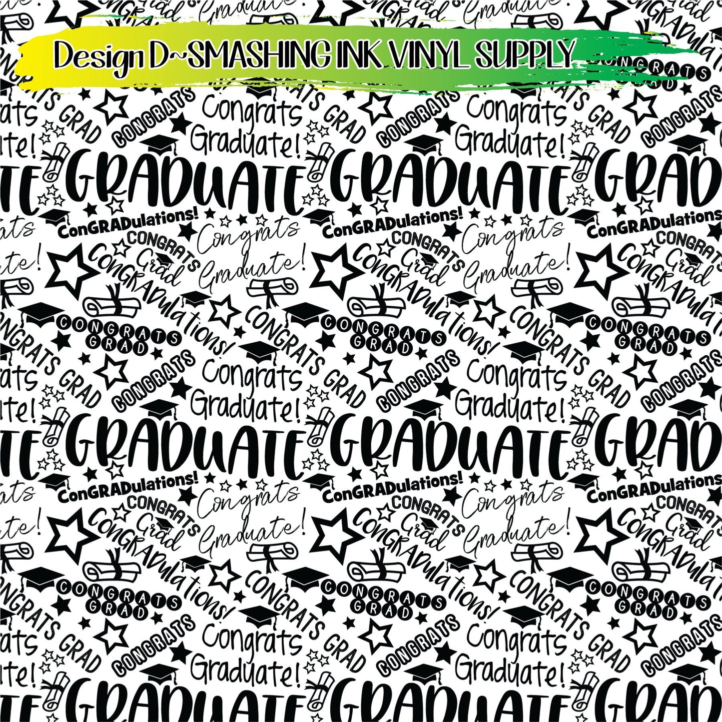 Graduation Pattern ★ Printed Vinyl Sheets | Faux Leather | Laser Safe