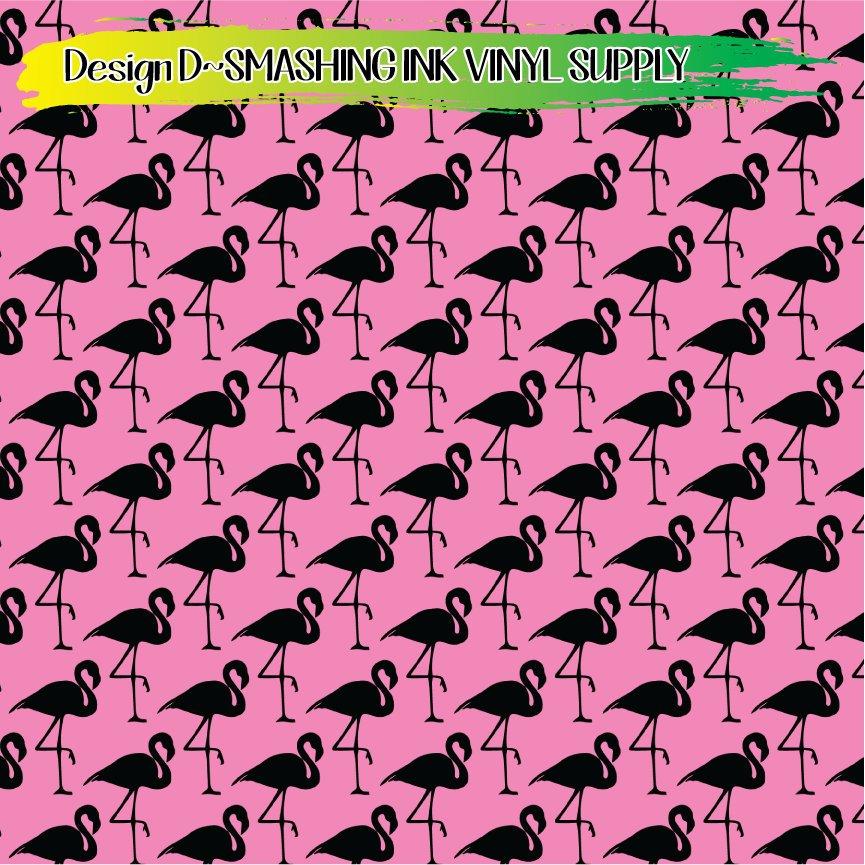 Flamingo Bird Pattern ★ Printed Vinyl Sheets | Faux Leather | Laser Safe