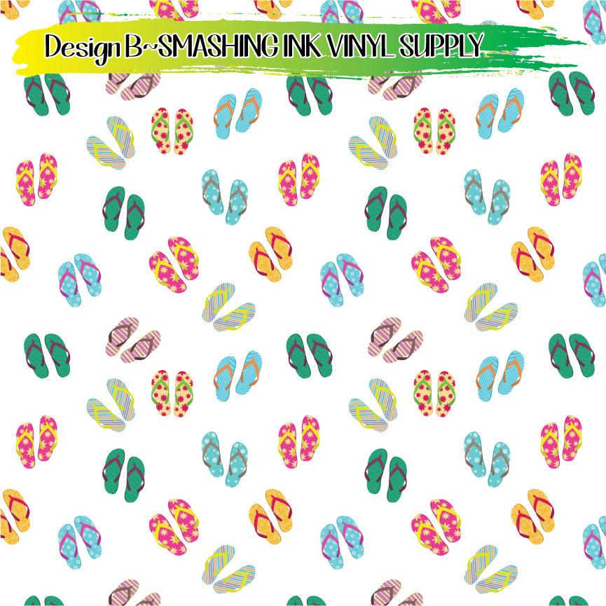 Flip Flop Pattern ★ Printed Sheets | Faux Leather | Laser Safe