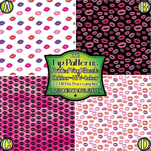 Lip Pattern ★ Printed Sheets | Faux Leather | Laser Safe