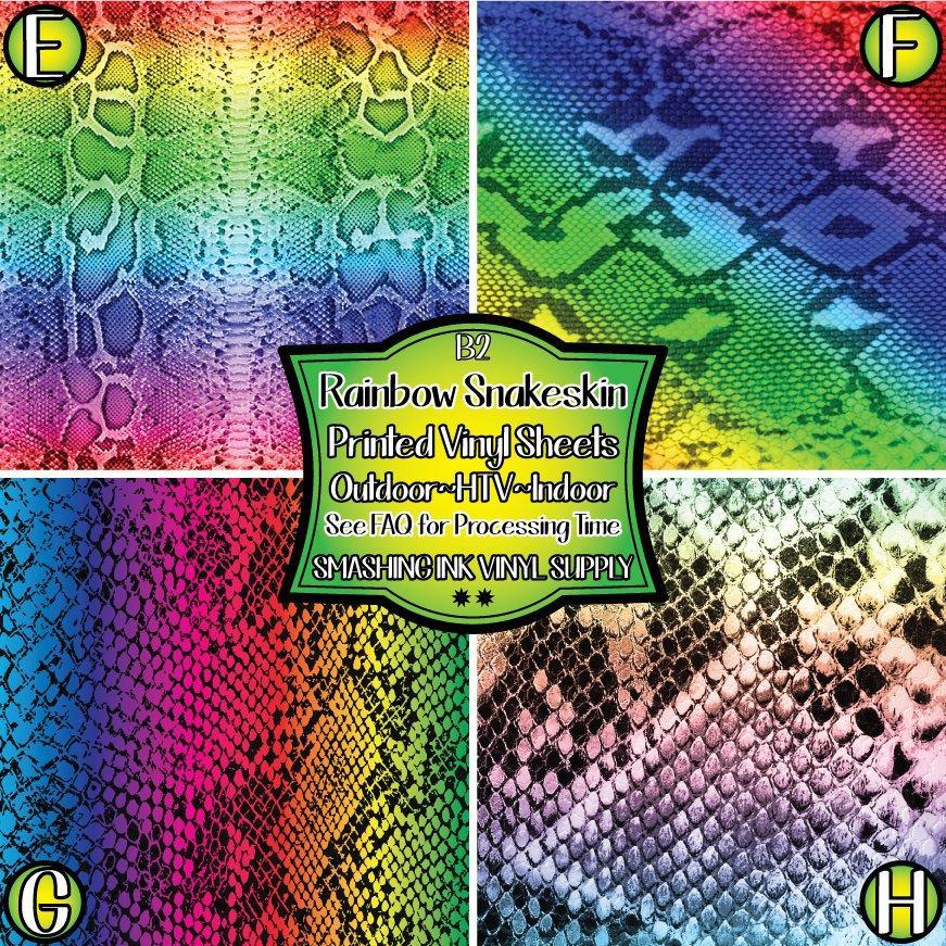 Rainbow Snakeskin ★ Printed Vinyl Sheets | Faux Leather | Laser Safe