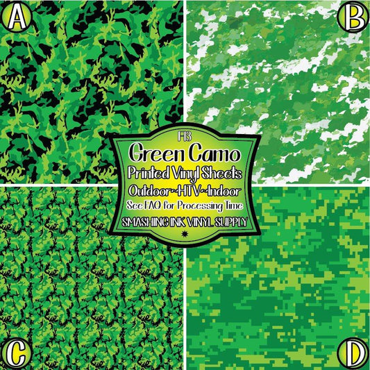 Green Camo ★ Laser Safe Adhesive Film (TAT 3 BUS DAYS)