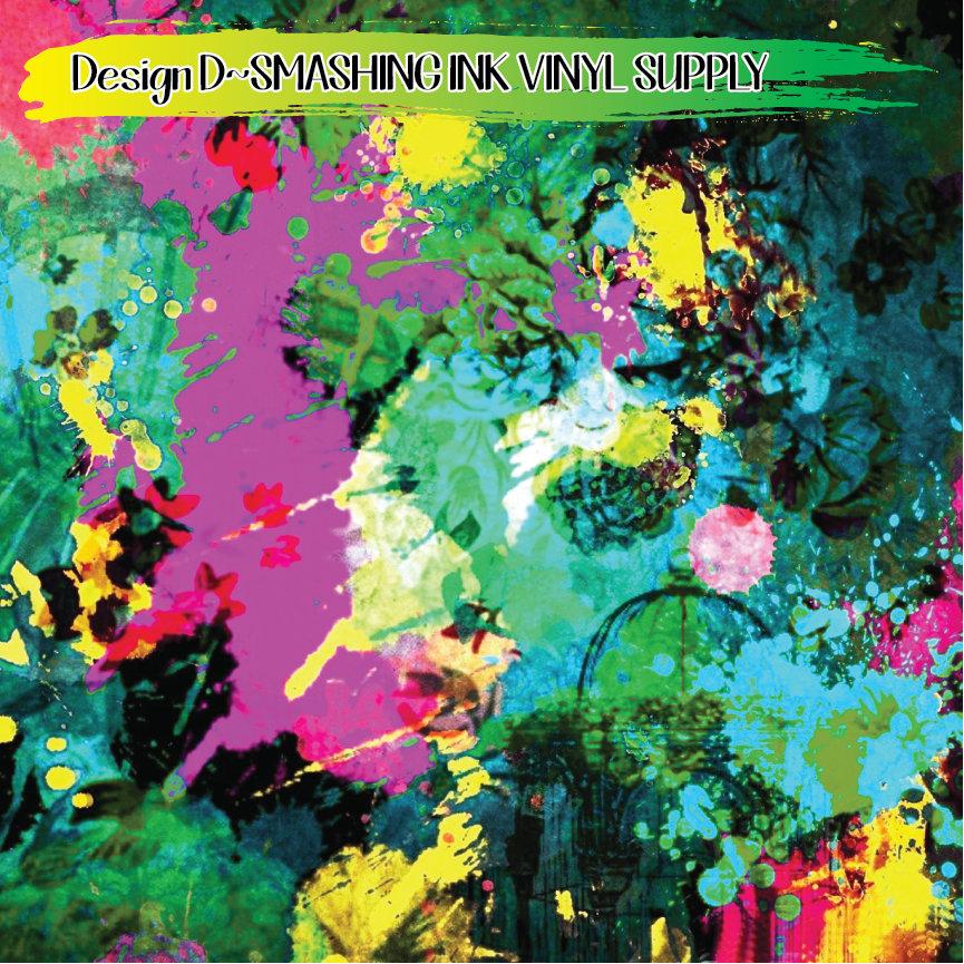 Floral Grunge ★ Printed Vinyl Sheets | Faux Leather | Laser Safe