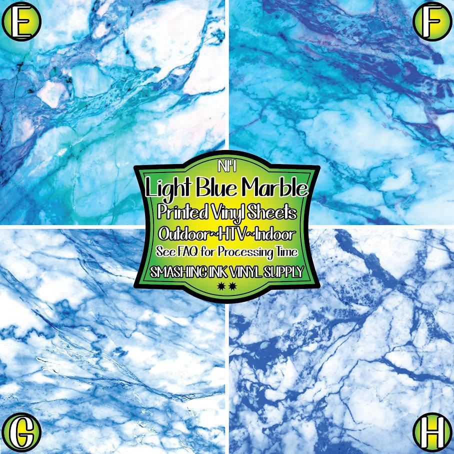 Light Blue Marble ★ Printed Vinyl Sheets | Faux Leather | Laser Safe