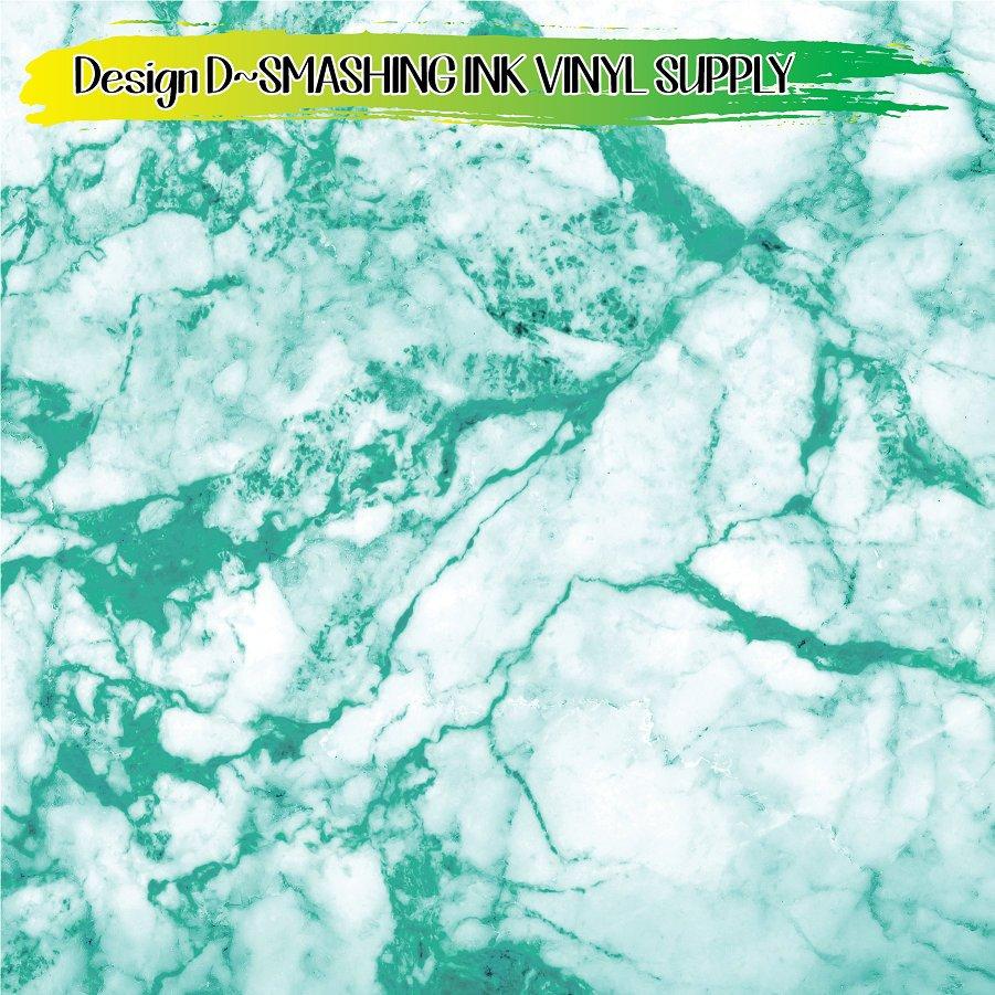 Teal Marble ★ Printed Vinyl Sheets | Faux Leather | Laser Safe