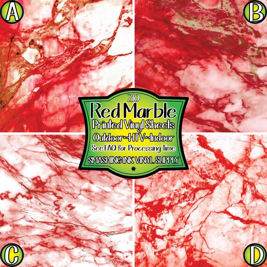 Red Marble ★ Printed Vinyl Sheets | Faux Leather | Laser Safe