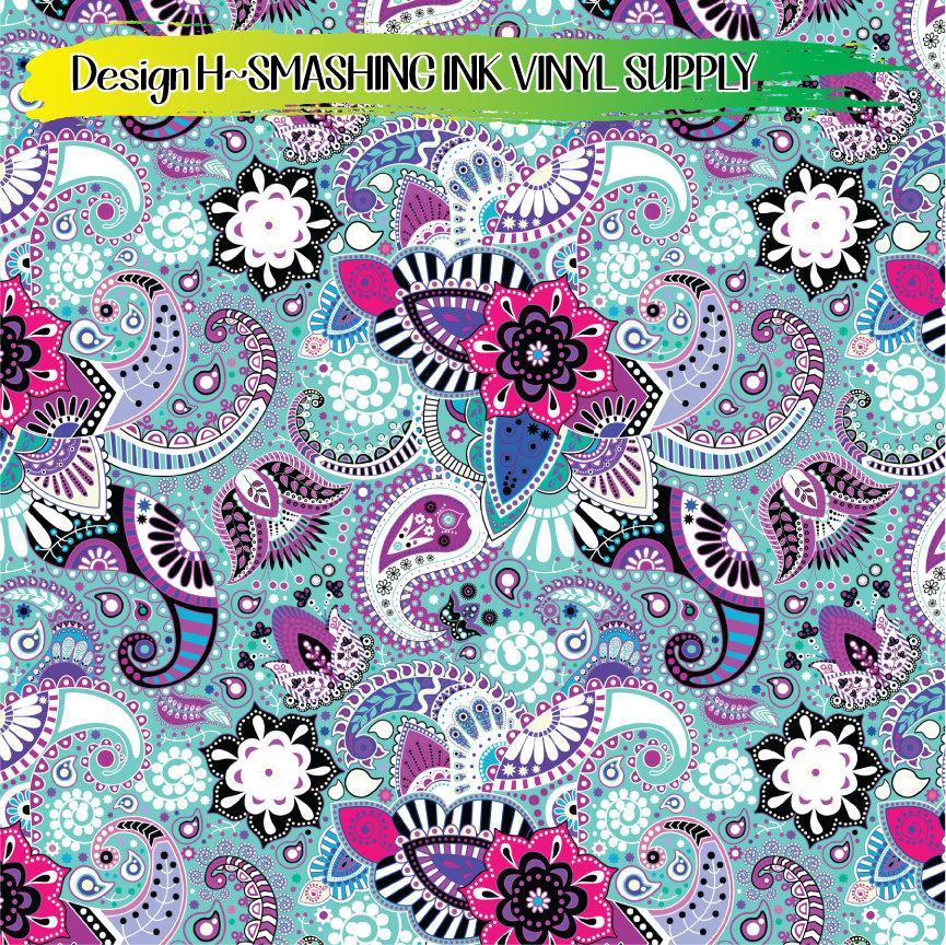 Colorful Paisley ★ Printed Vinyl Sheets | Faux Leather | Laser Safe