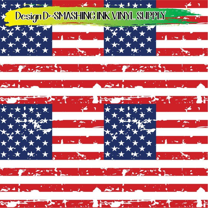 Cropped Patriotic Flag ★ Printed Vinyl Sheets | Faux Leather | Laser Safe
