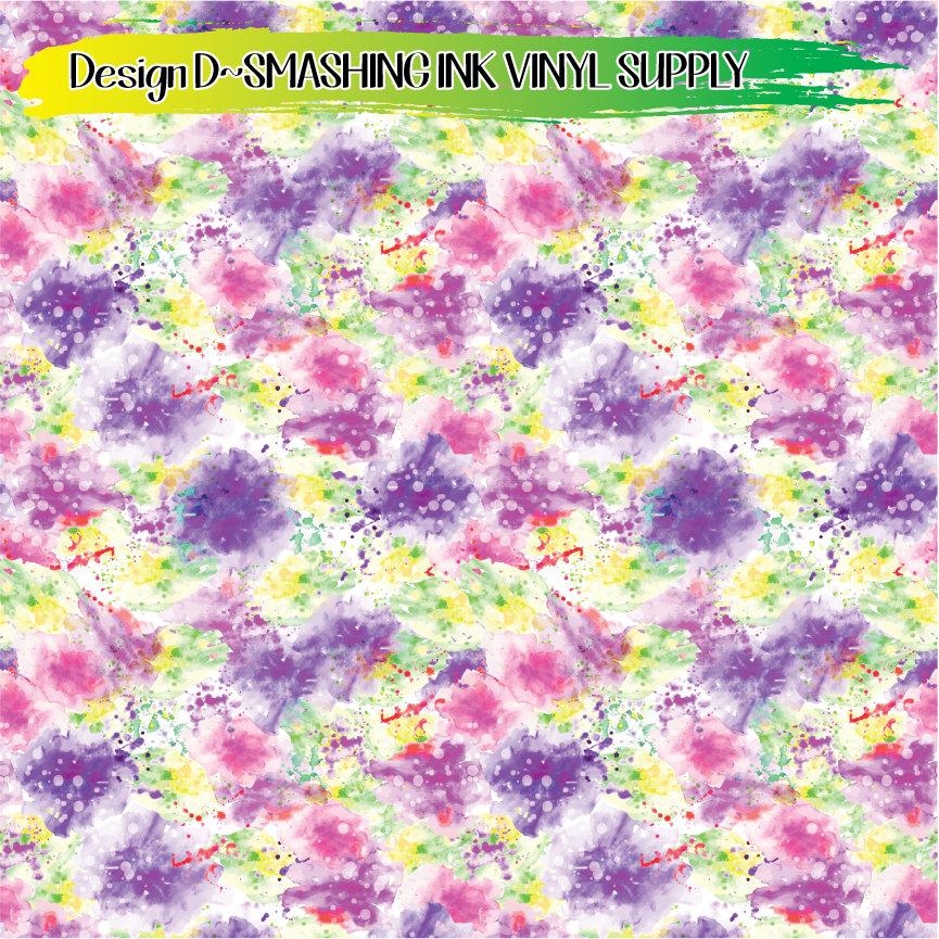 Watercolor Splatter ★ Printed Vinyl Sheets | Faux Leather | Laser Safe