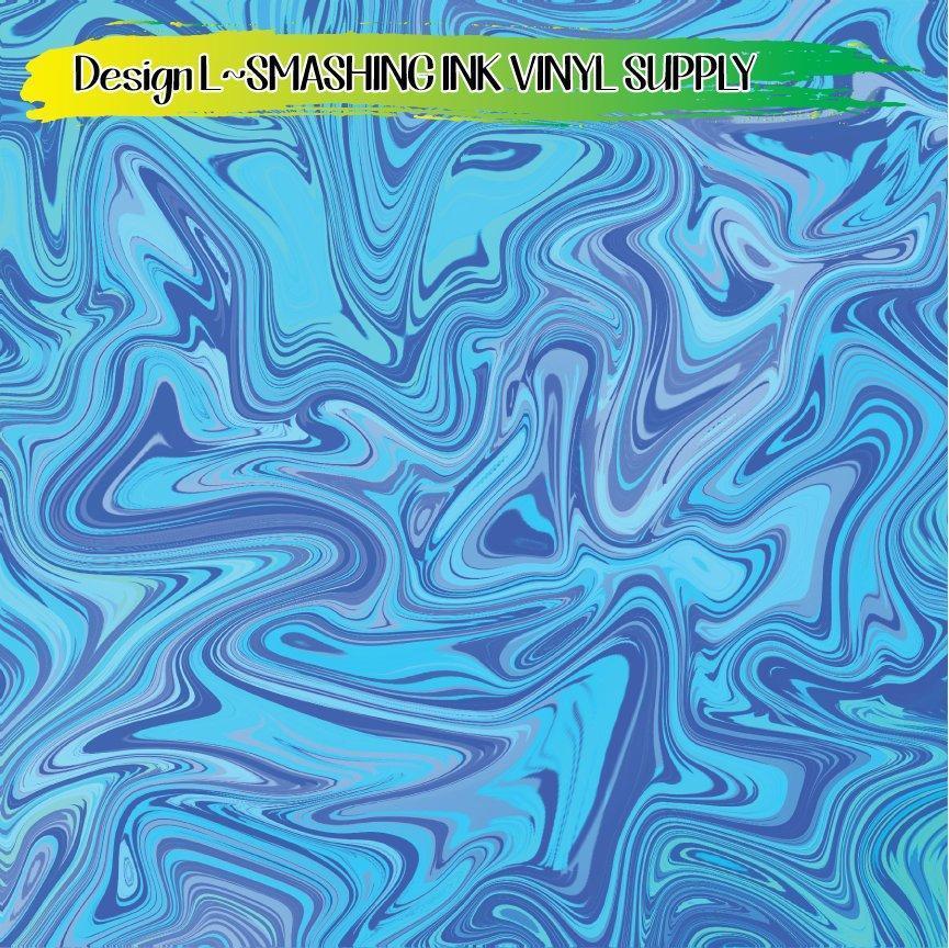 Swirled Teal ★ Printed Vinyl Sheets | Faux Leather | Laser Safe