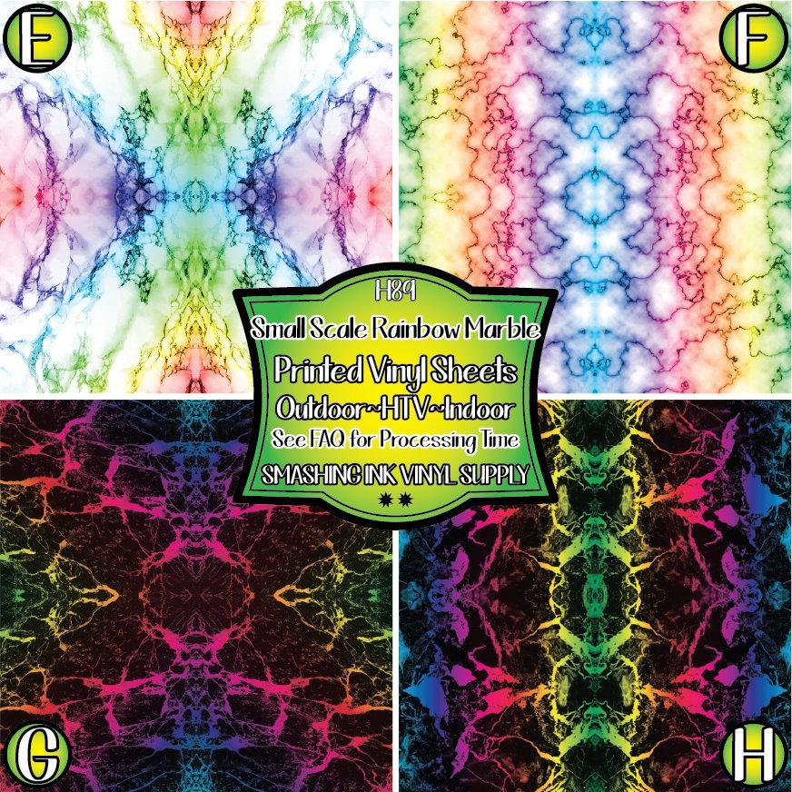Rainbow Marble Tiled ★ Printed Vinyl Sheets | Faux Leather | Laser Safe