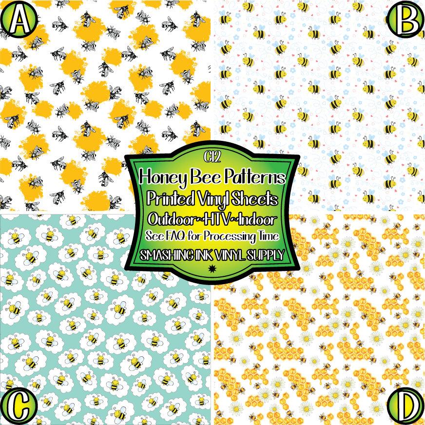 Bee digital paper Honey Bumble bee gnomes pattern
